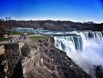 Scenic view of waterfall