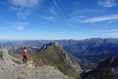 Scenic view of mountain range against sky