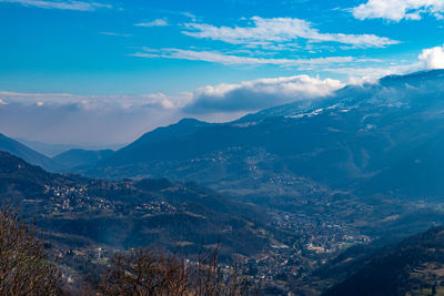 Aerial view of landscape against sky