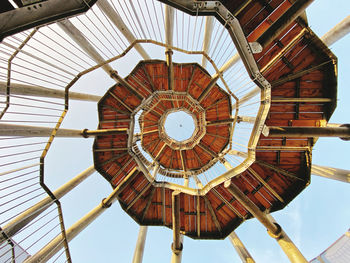 Low angle view of spiral hanging from ceiling