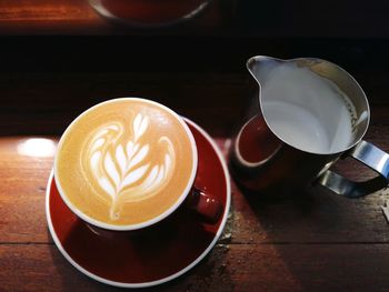 Coffee cup on table