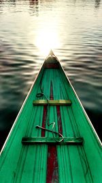 Boats in calm lake