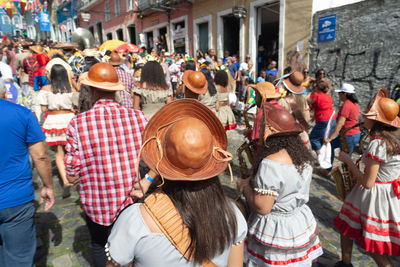 Cultural group of cangaceiros are seen parading during the independence festival in bahia. 