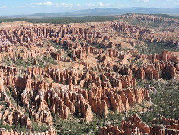 Aerial view of rock formations