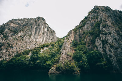 Scenic view of mountains against clear sky