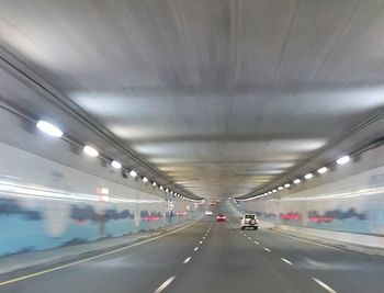 Road passing through tunnel