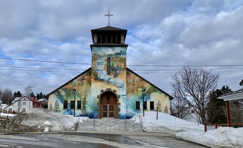 Low angle view of church against sky