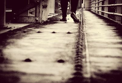 Person walking on road