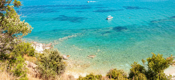 High angle view of sea shore