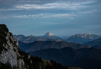 Scenic view of mountains against sky