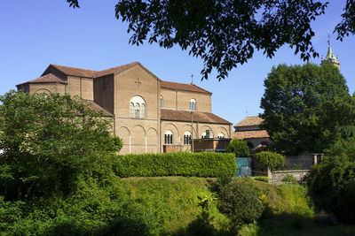 Building against clear blue sky