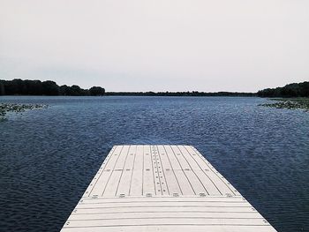 Calm sea against clear sky