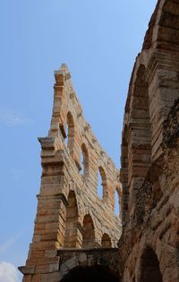 Low angle view of historical building against clear sky