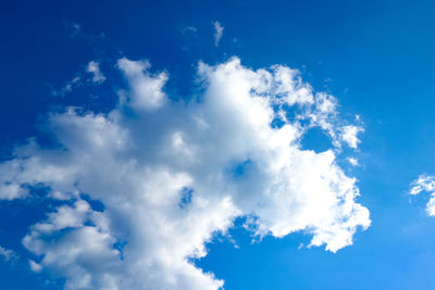 Low angle view of clouds in blue sky