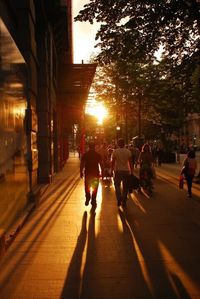 City street at sunset