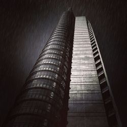 Low angle view of modern building against sky