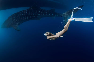 Man swimming in sea