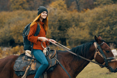 Man riding horse