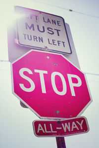 Low angle view of road sign