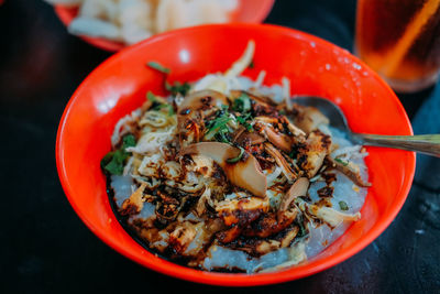 Close-up of meal served in bowl