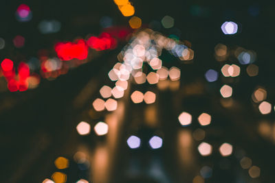 Defocused image of illuminated lights