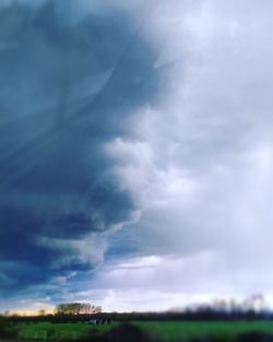 Storm clouds over landscape