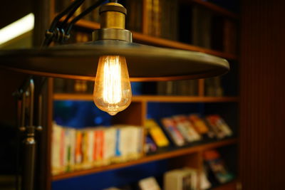 Close-up of illuminated light bulb