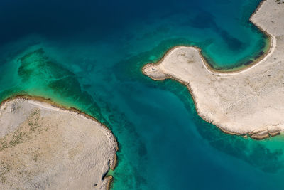 High angle view of beach