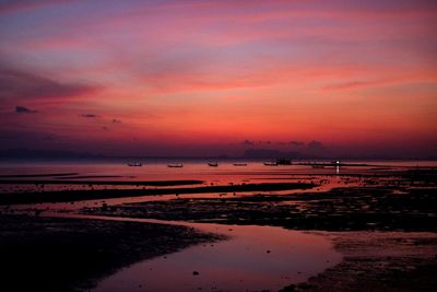Scenic view of beach during sunset