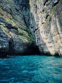 Scenic view of rock formation in sea
