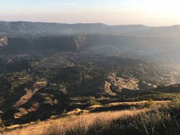 High angle view of landscape against sky