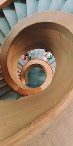High angle view of spiral staircase in playground