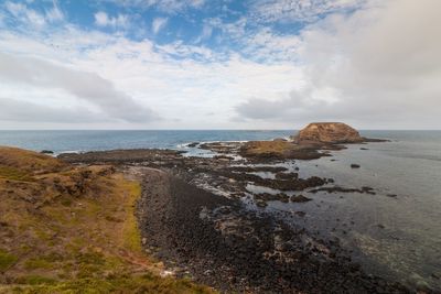 Scenic view of beach against sky