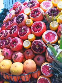 Full frame shot of fruits for sale in market