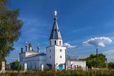 Church of the epiphany in zavolzhsk near volga, river, russia