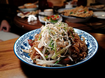 Close-up of food in bowl on table