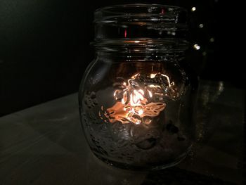 Close-up of illuminated light bulb