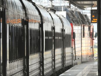 Train at railroad station platform