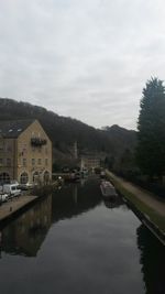 Reflection of clouds in river