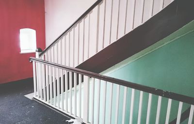 Staircase railing in building