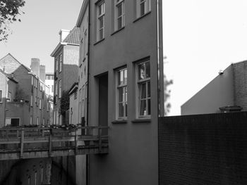 Buildings against clear sky in city