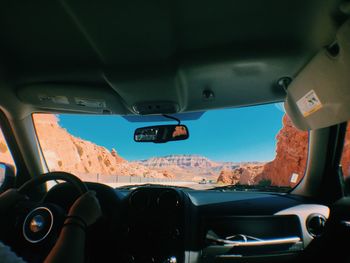 View of cars in bus