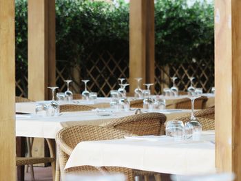 Table and chairs in restaurant