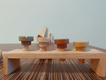 Close-up of objects on table