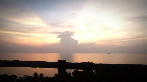 Scenic view of sea at sunset