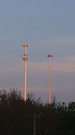 Low angle view of street light against sky