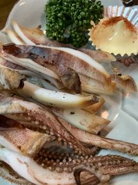 High angle view of meal served in plate