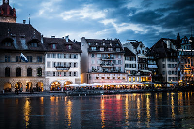 Reflection of buildings in river