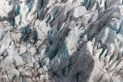 Crevasses of vatnajokull, deep blue and shining ice