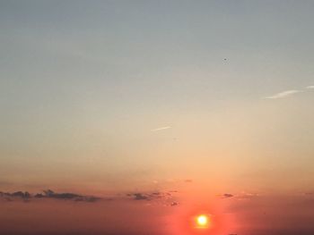 Low angle view of cloudy sky during sunset